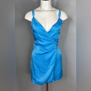 Zara Blue Satin mini Dress